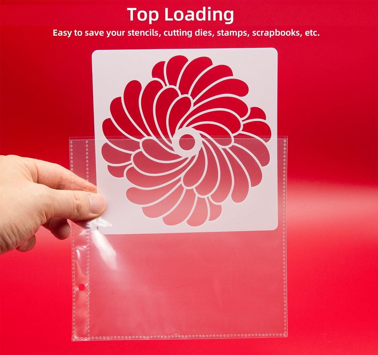 Cookie Stencil Storage Binder, Stamp & Die Cut Storage Binder with 50 Clear Sheet Protectors Holds 6"X6" Size - Clear Binder with D-Rings for Scrapbooking Die-Cuts, Embossing Folders Organizer