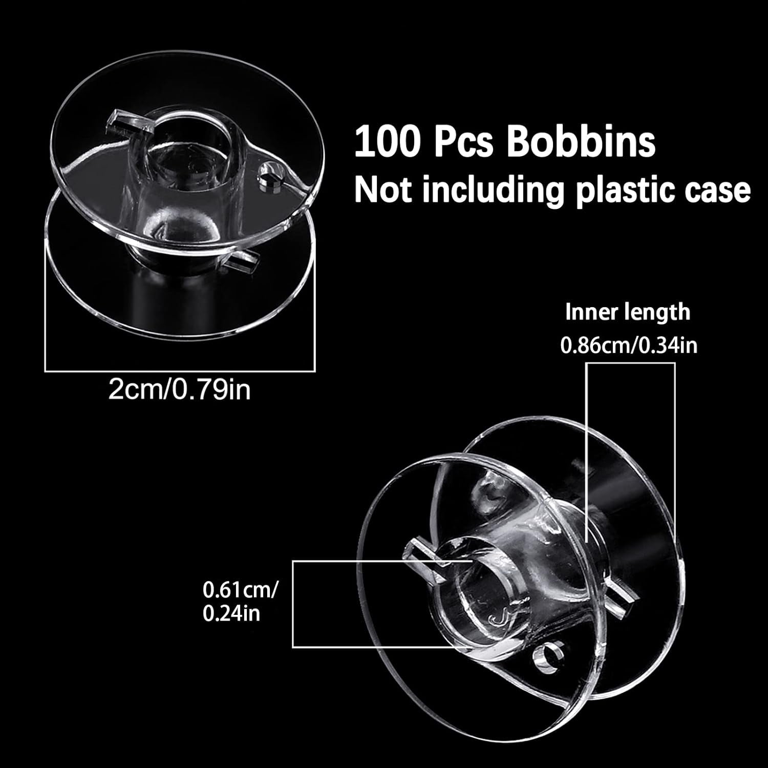 100 Pcs Bobbins, Bobbins for Sewing Machine, Plastic Bobbin, Sewing Bobbins Class 15 Bobbins, Bobbins for Singer Sewing Machine Bobbins for Sin-Ger/Bro-Ther