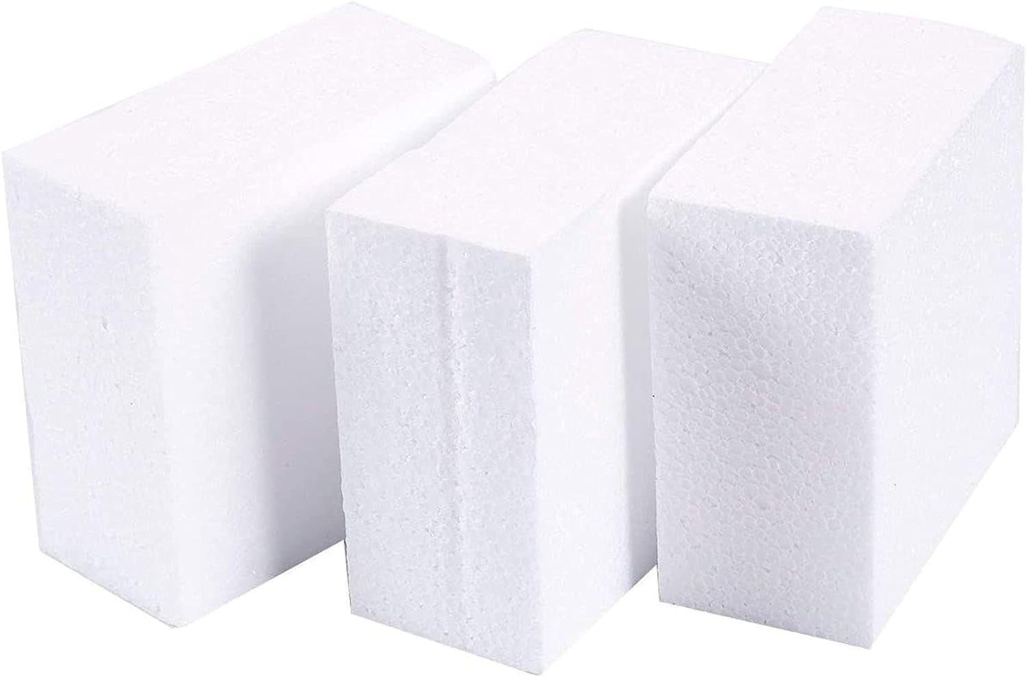 12 Pack Foam Blocks for Crafts, Polystyrene Brick Rectangles for Floral Arrangements, Art Supplies, Holiday Decor (4 X 4 X 2 In, White)