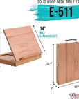 Solid Solana Adjustable Wood Desk Table Easel with Storage Drawer, Paint Palette, Premium Beechwood - Portable Solid Wooden Artist Easel Top Board - Canvas Painting, Drawing Book Stand