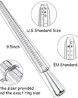 Ring Sizer Measuring Tool,  Aluminum Ring Mandrel Dual Measurement Size Metal Rings Sizers Tools Kit Adjuster for Women Men Rings