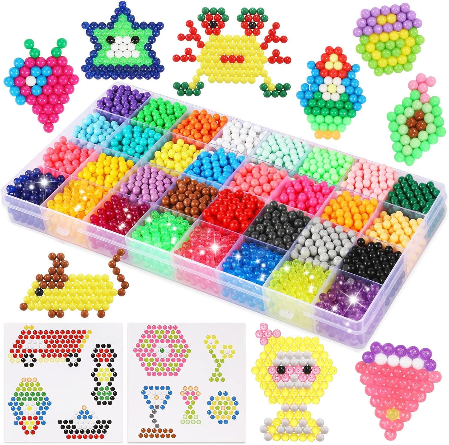 Non-Iron Fuse Beads Kit 3220 Pcs Beads in 32 Colors Unlimited Creativity Starter Kit