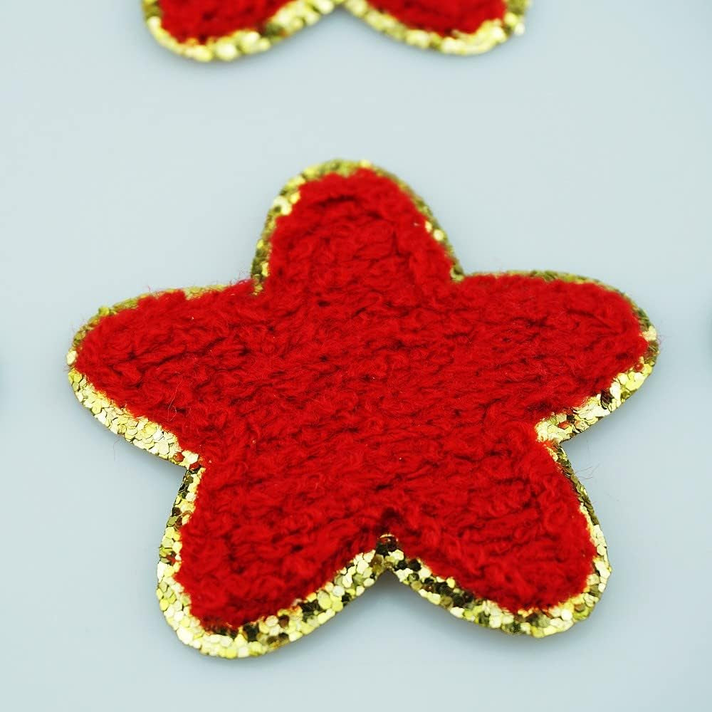 12 PCS Star Patches Patriotic Patch Chenille Patches Embroidered Iron on Patch for 4Th of July Clothes Decor