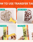 Vinyl Transfer Tape, Medium Tack, Red Grid, 12" X 12 FT, for Cricut Signs, Stickers, Decals, Walls, Doors & Windows