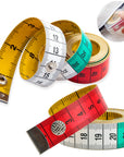 Tape Measure Measuring Tape for Body Fabric Sewing Tailor Cloth Knitting Home Craft Measurements,60-Inch/150-Cm Soft Multicolor Tape Measure Body Measuring Tape Set with Snap Button Closure,Dual Sided