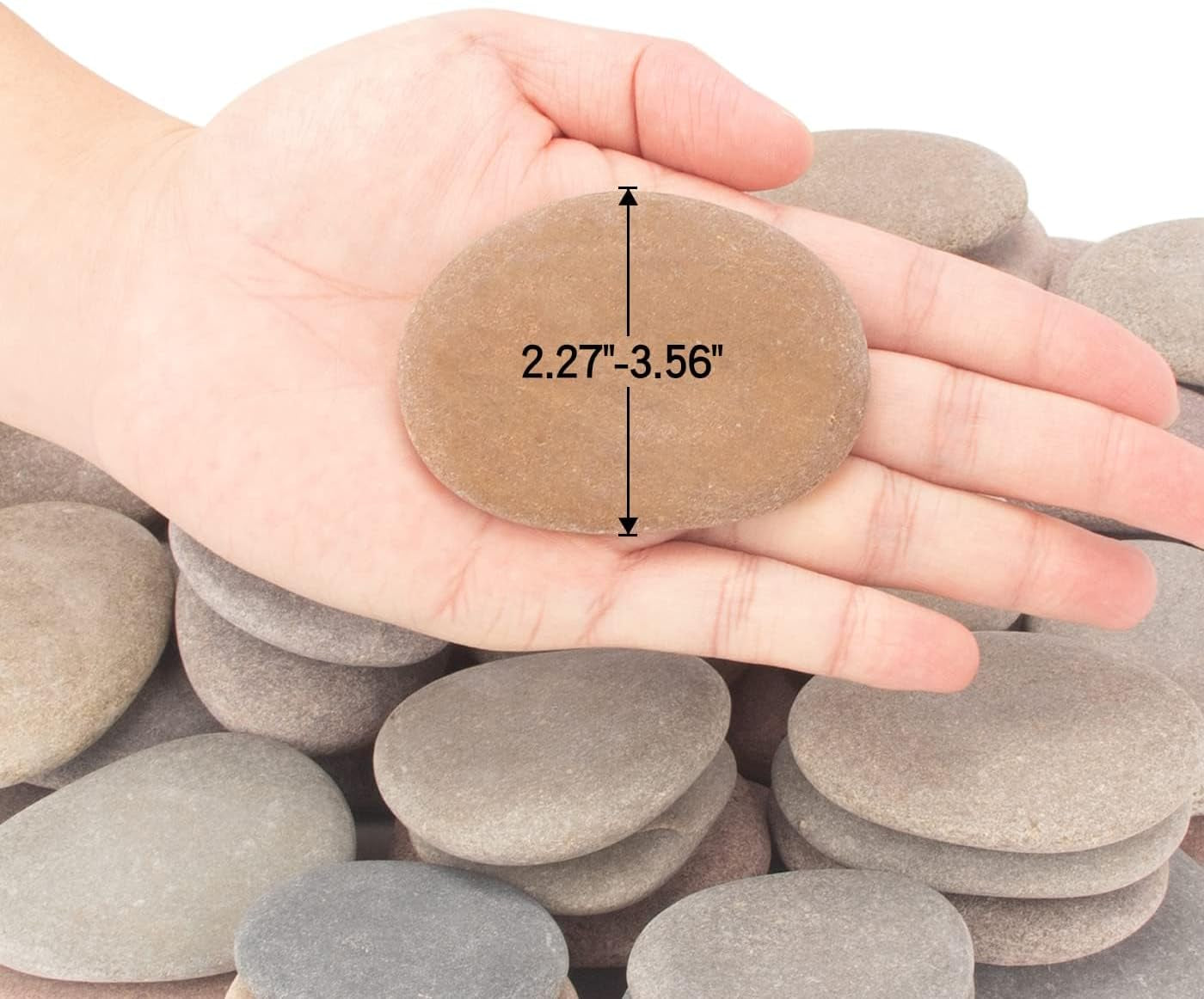 [About 97 PCS - 105 PCS](18 Pounds) Painting Rocks,2.33"-3.72" River Rocks,Diy Rocks,Flat Rocks,Craft Rocks,Natural Stones