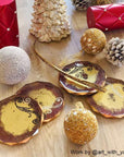 4 Pack Resin Coaster Molds, Diamond Edge Crystal Coaster Molds for Resin Casting, round Geode Coaster Silicone Molds for Epoxy Resin