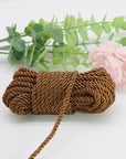 U Pick 10Yds 5Mm 3 Braided Cord Decorative Twisted Satin Polyester Twine Cord Rope String Thread Shiny Cord Choker Thread (15:Coffee)