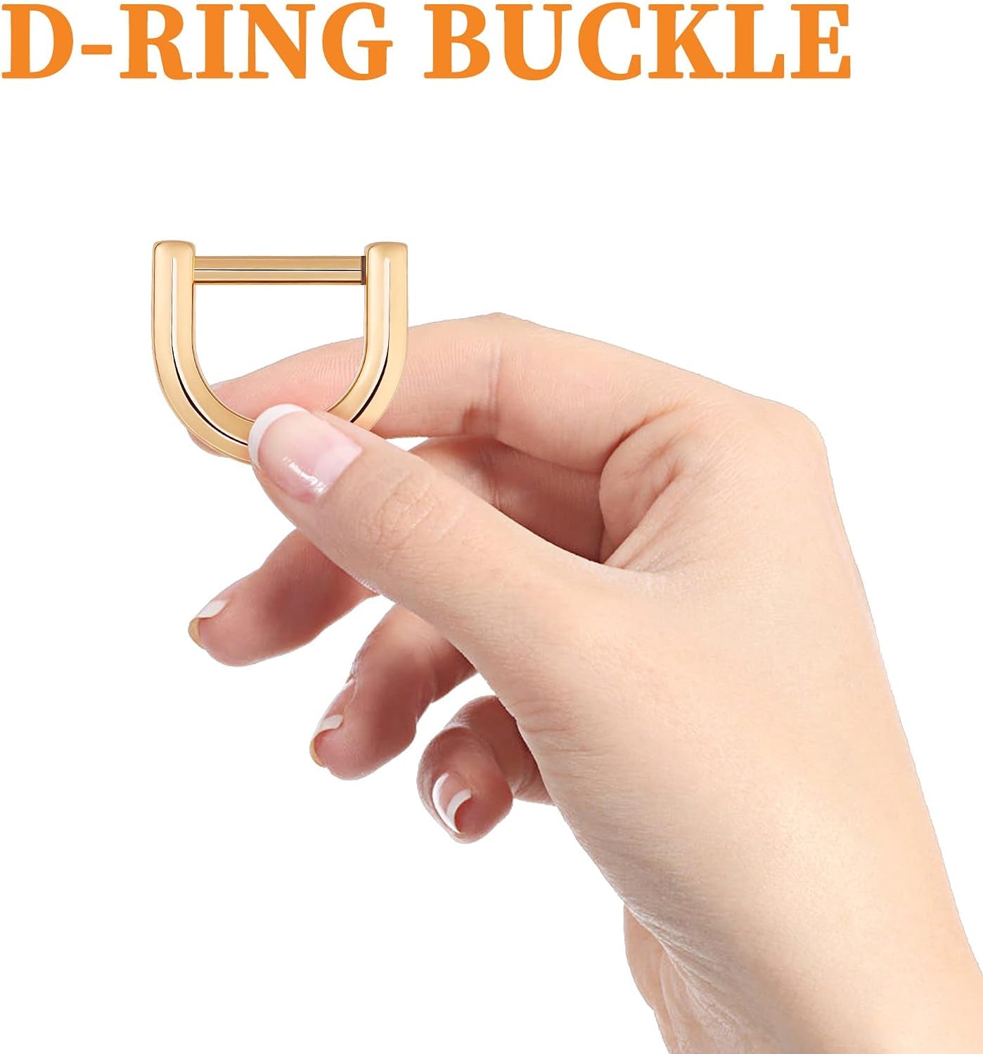 D-Rings Screw in Shackle Horseshoe U Shape D Ring DIY Leather Craft Purse Keychain Accessories for Strap 2Cm (Gold)