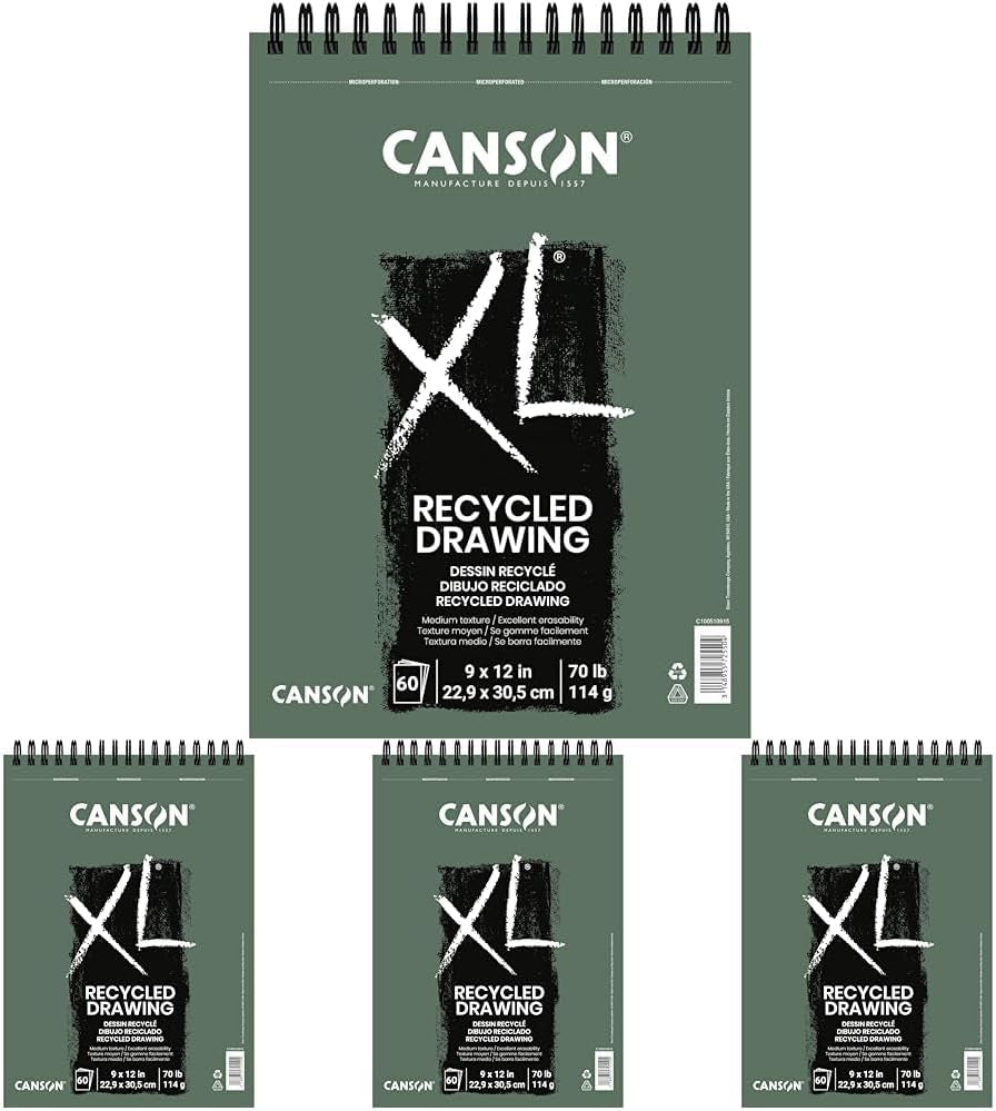 XL Series Recycled Drawing Paper Pad, Top Wire Bound, 70 Pound, 9 X 12 Inch, 60 Sheets