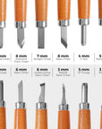Beginner Friendly Wood Carving Tools, Razor Sharp Detail Wood Carving Kit, DIY Wood Carving Set with Learning Videos, Linoleum Carving Tools, 15Pc Precision Japanese Pen Chisel Set from