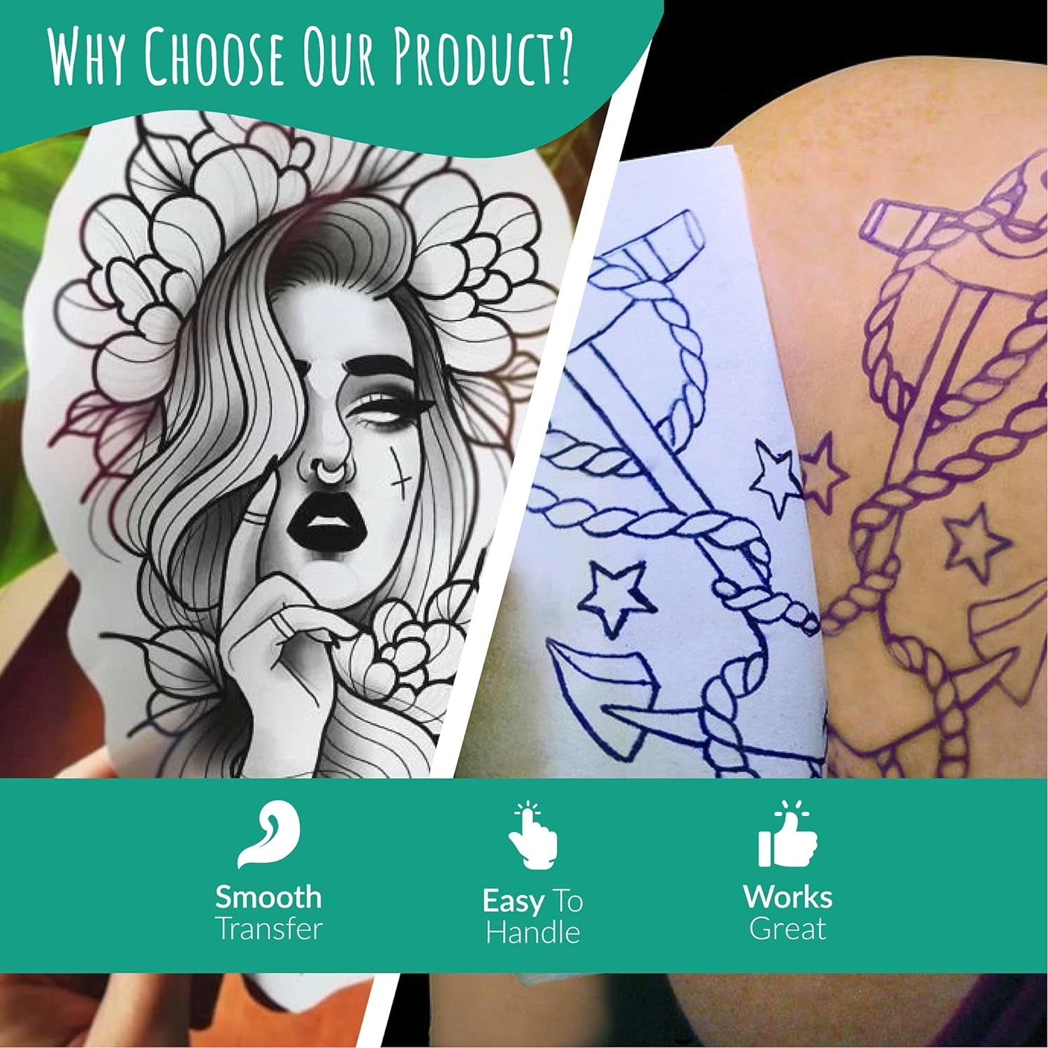 Tattoo Transfer Paper 35 Sheets for Tattooing to Skin, 4 Layers Premium Thermal Stencil Diy, A4 Size (PACK of 35)