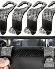 Crystal Car Seat Back Hooks – Heavy-Duty ABS, Bling Car Interior Accessories