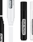 Liquid Chalk Markers Erasable Window Paint Pen: 15Mm Jumbo Wet Erase Glass Washable Markers Large Wide Tip 1 Black 2 White Chalk Markers for Chalkboard Blackboard Mirror Auto Car
