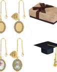 Class of 2024 Graduation Cap Photo Charm Antique Photo Charms I Always with You Memorial Ceremony College Gift DIY Grad Photo Chain with Glass Wear on Cap in Memory for Graduation
