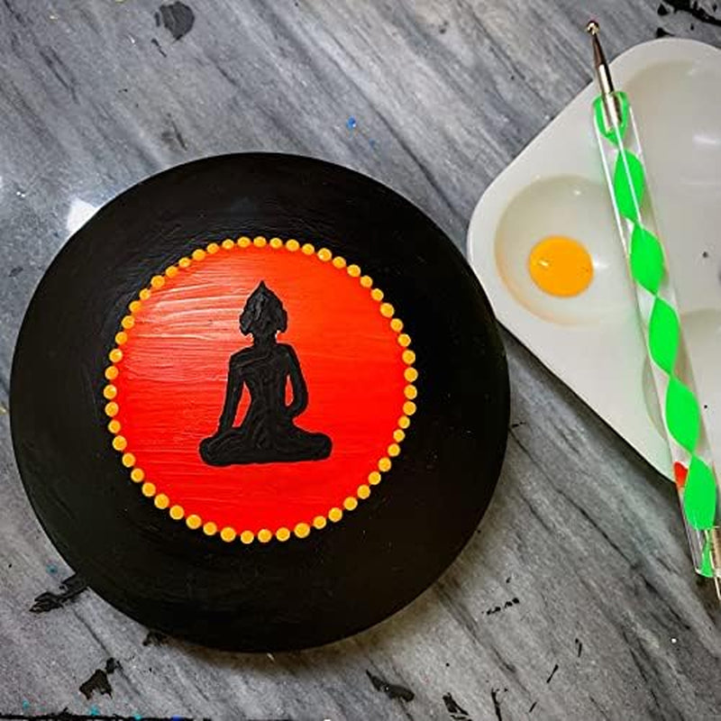 Mold for Making Stones with Dome Template - Design #2 -  - round Smooth Pebble like for Dot Art Rocks, Mandala Art DIY Crafts Painting Drawing - Gypsum, Cement Rock Casting