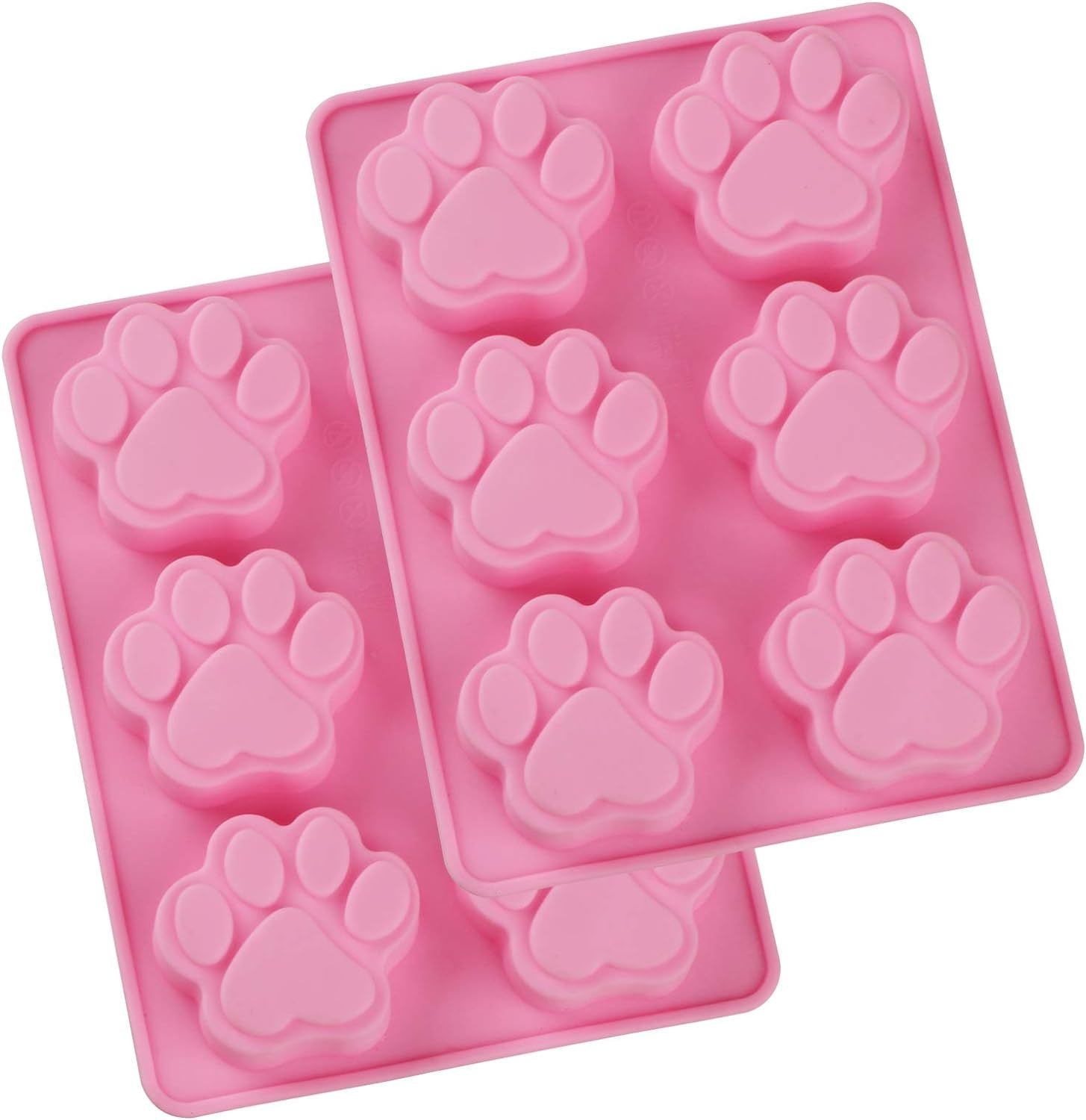Silicone Molds for Dog Treats Soap Making and Chocolate, Animal Paws, 2 Pack