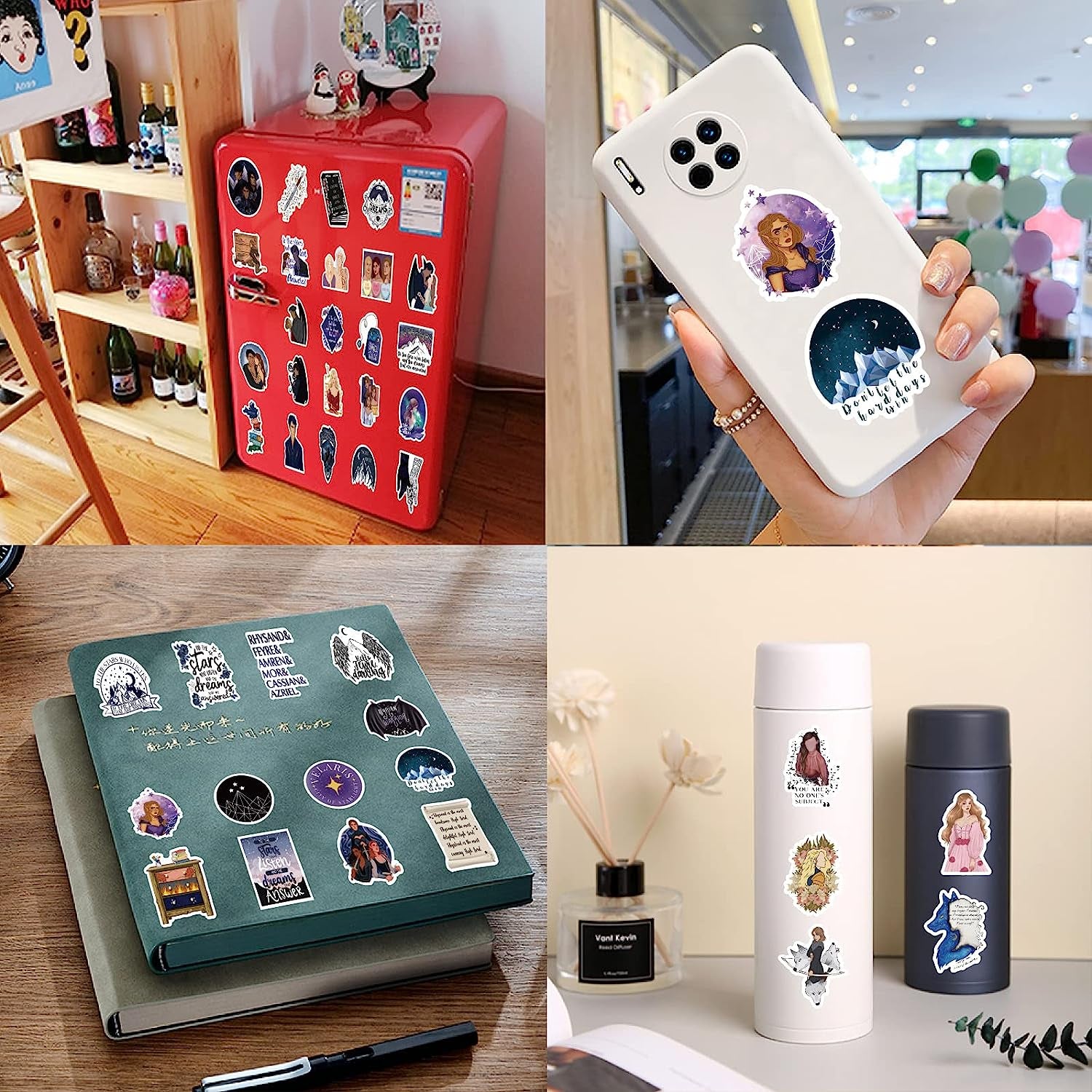 120Pcs Acotar Merchandise Stickers Pack, Book Graphic Vinyl Waterproof Sticker Decals for Water Bottle,Skateboard,Laptop,Phone,Journaling,Scrapbooking for Kids Teens Adults for Party Supply