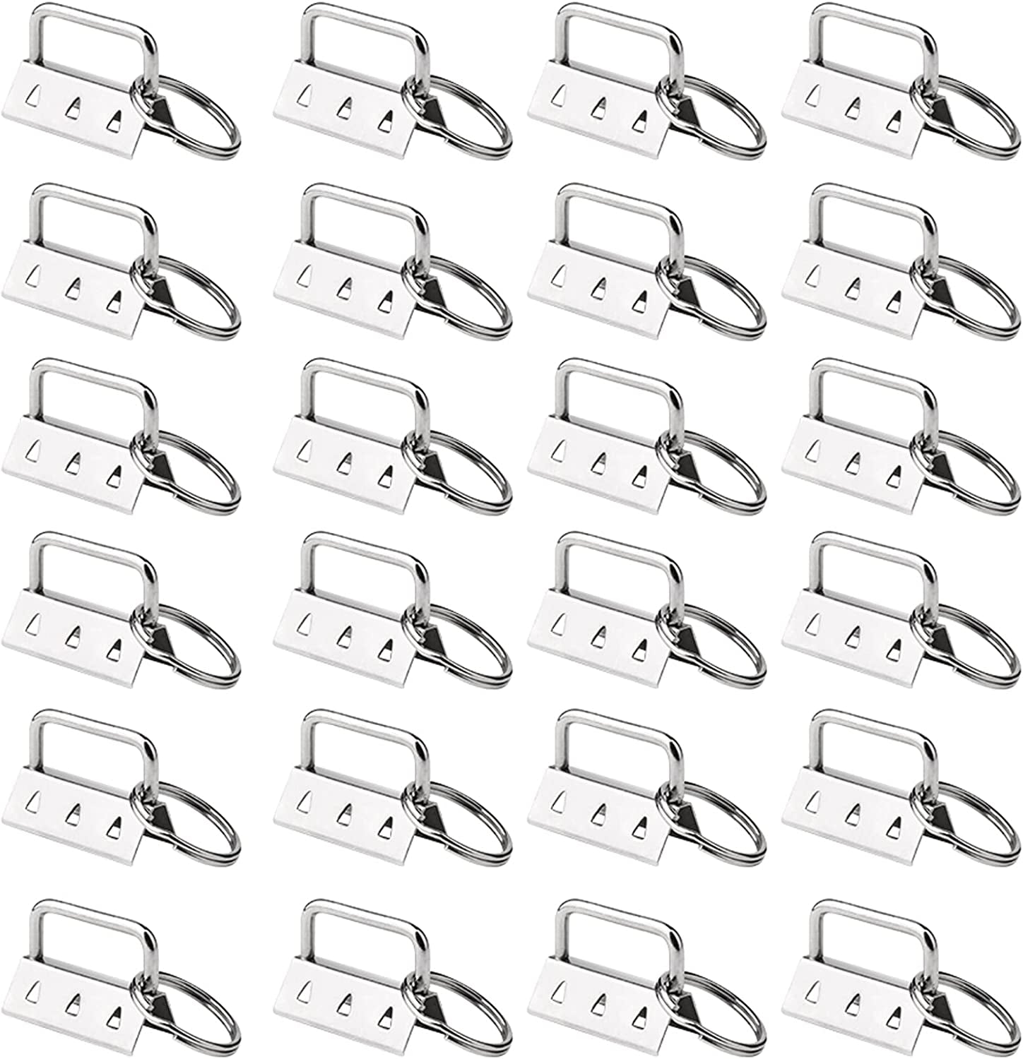 50 Sets Key Fob Hardware Key Fob Keychain Wristlet with Split Ring 1.25 Inch