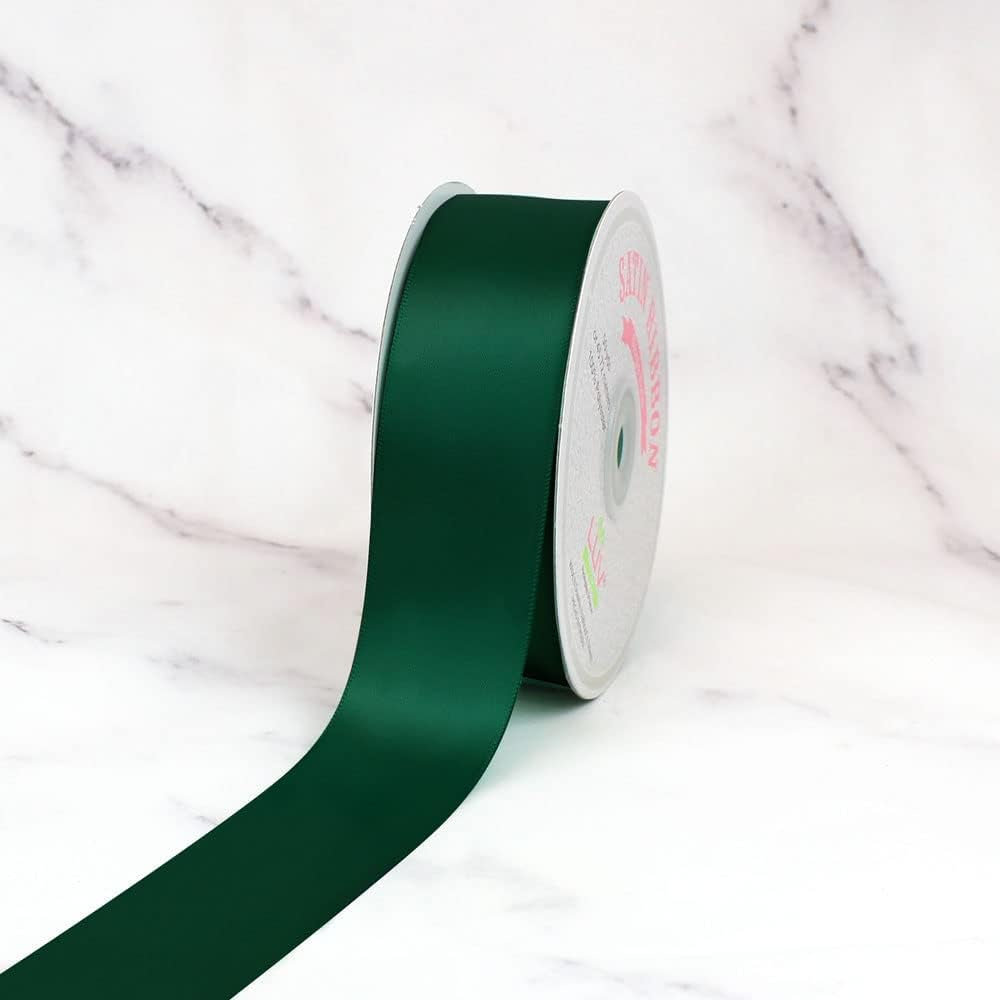 Solid Satin Ribbon, 1-1/2-Inch by 50 Yard, Hunter Green, Solid