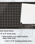 Tim Holtz Travel Glass Cutting Mat - Portable Work Surface with 8X8 Measuring Grid and Palette for Mixed Media - Art Supplies with Carry Case