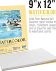 9" X 12" Premium Heavyweight Watercolor Painting Paper Pad, Pack of 2, 24 Sheets Each, 90 Pound (190Gsm) - Cold Pressed, Acid-Free, Wet, Dry & Mixed Media - Artists, Students, Adults