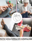 Adjustable Crochet Ring for Finger,Braided Knitting Ring with Plastic Box Yarn Tension Rings for Crocheting Knitting Accessories 2 Styles Silver