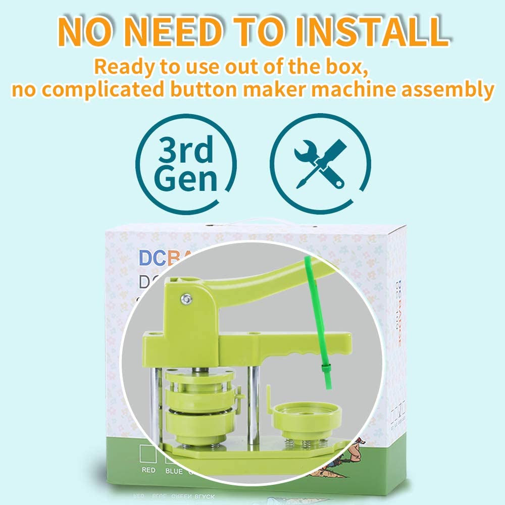 Button Maker Machine 58Mm - (3Rd Gen) Installation-Free 58Mm(2.25In) DIY Pin Badge Button Maker Press Machine Badge Punch Press with Free 100Pcs Button Parts&amp;Pictures&amp;Circle Cutter&amp;Magic Book