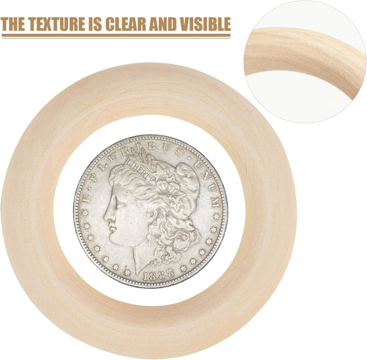 30 Pcs Wooden Rings, Macrame Wooden Rings, Natural Unfinished Solid Wood Rings for DIY Craft Pendant Connectors Jewelry Making (55 Mm)