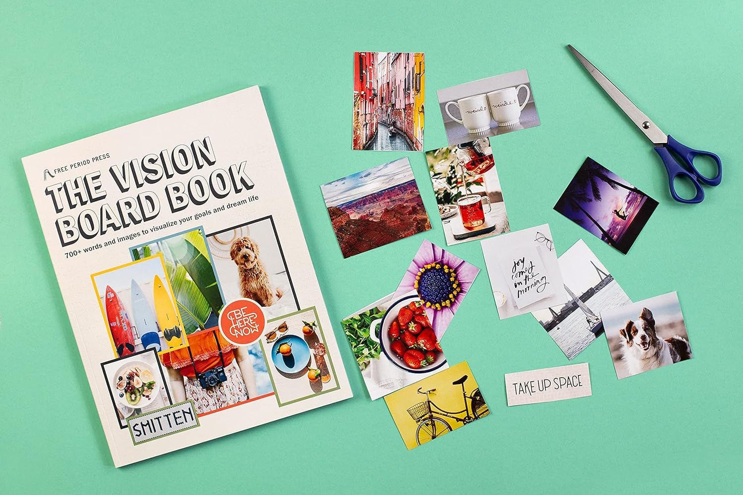 Vision Board Book, 700+ Words &amp; Images in All Categories, for Visualizing Your Life Goals &amp; Dreams, Playful, Stylish Pictures for Collage Making &amp; Scrapbooking