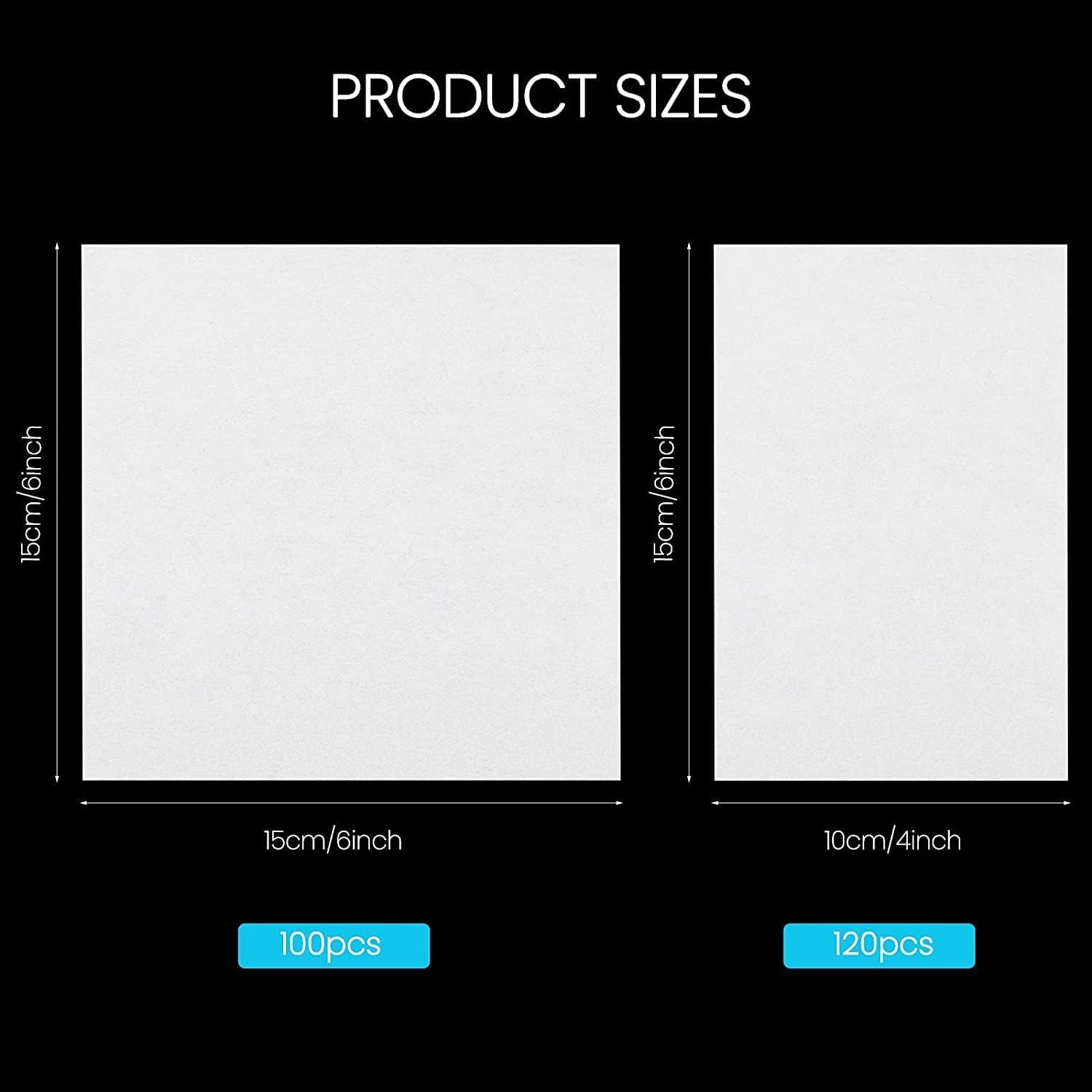 300 Pieces Diamond Painting Release Paper 15 X 15Cm and 15 X 10Cm Non-Stick Silicone Release Paper Double-Sided 5D Diamond Painting Accessories Cover Replacement Paper