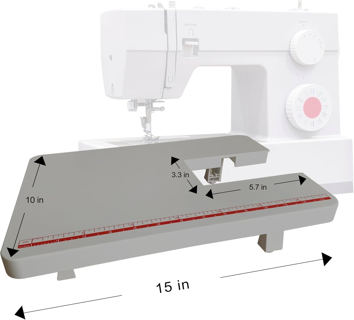 Sewing Machines Extension Table Compatible with Singer Brand 44S, 4411, 4423, 4432, 4452, 5511, 5523, 5532, 6335 Heavy Duty Sewing Machines (Grey)