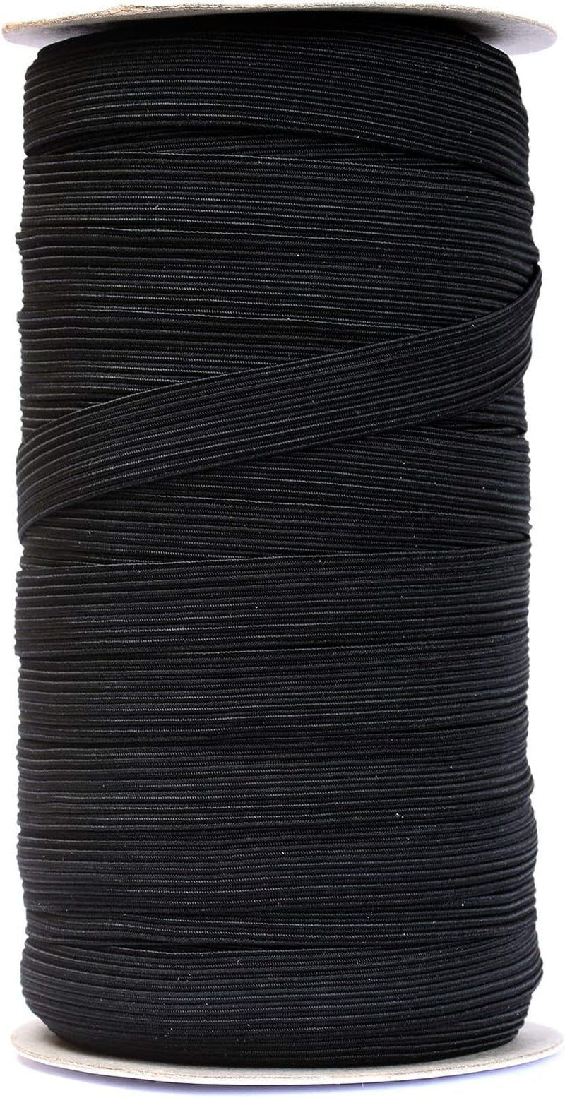 50 Yards Length 1/2" Width Flat Elastic Band for Sewing Stretch Elastic Cord for DIY Projects, Arts &amp; Crafts (Black)