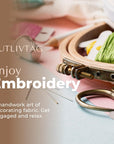 Embroidery Kit for Adults Beginners, 4 Pack Cross Stitch Kits Include Cloth with Floral and Butterfly Patterns, 4 Embroidery Hoops, Color Threads and Instructions for Sewing Beginners