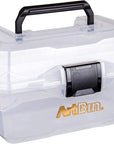 6890AG Small Project Box, Portable Art & Craft Organizer with Lift-Out Tray, [1] Plastic Storage Case, Clear