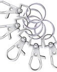 Metal Swivel Lanyard Snap Hooks and Split Key Rings Chain Hook Keychain, 100 Pieces