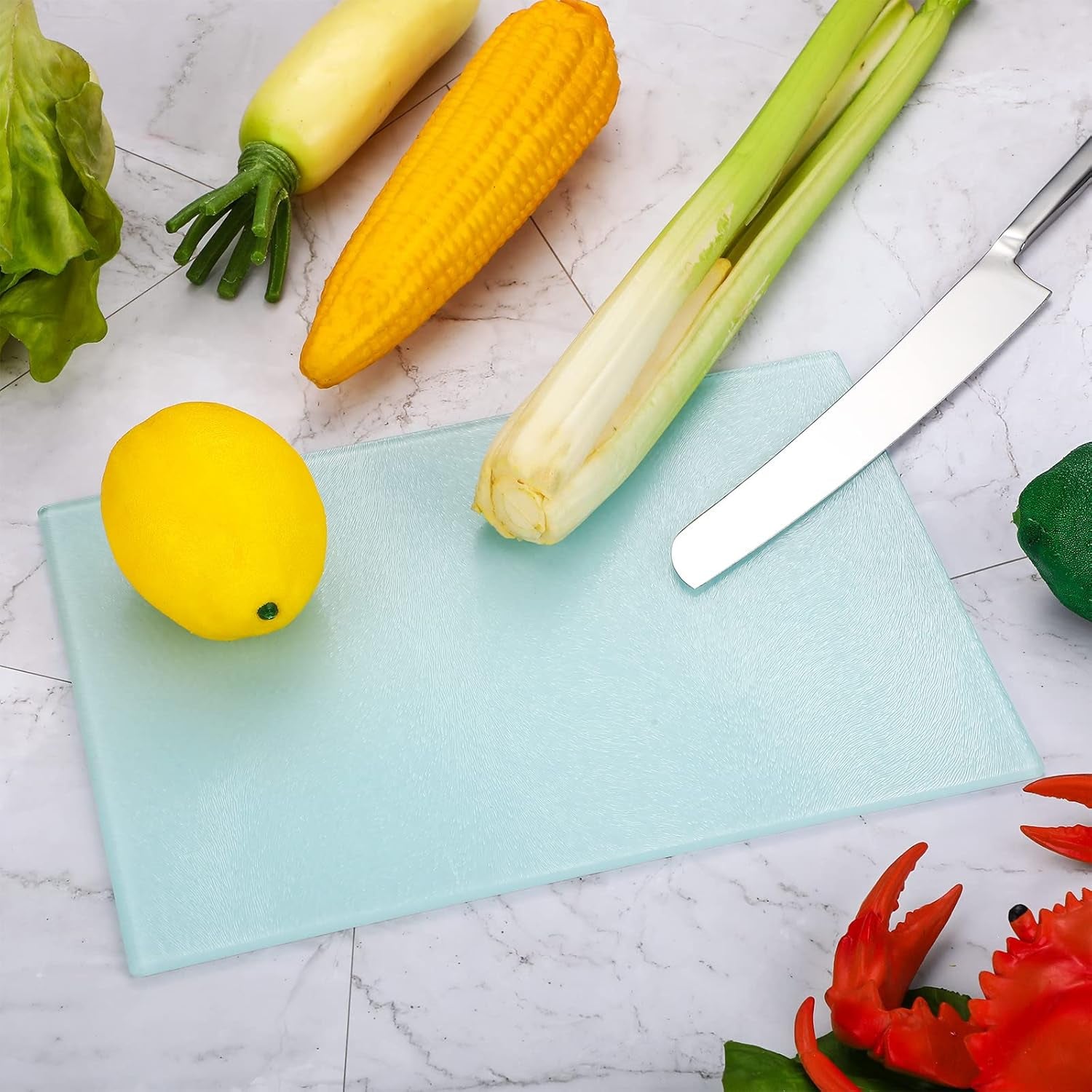 2 Pieces Sublimation Tempered Glass Cutting Board, Textured Sublimation Blank Supplies for Heat Press Machine (8 X 11 Inch)