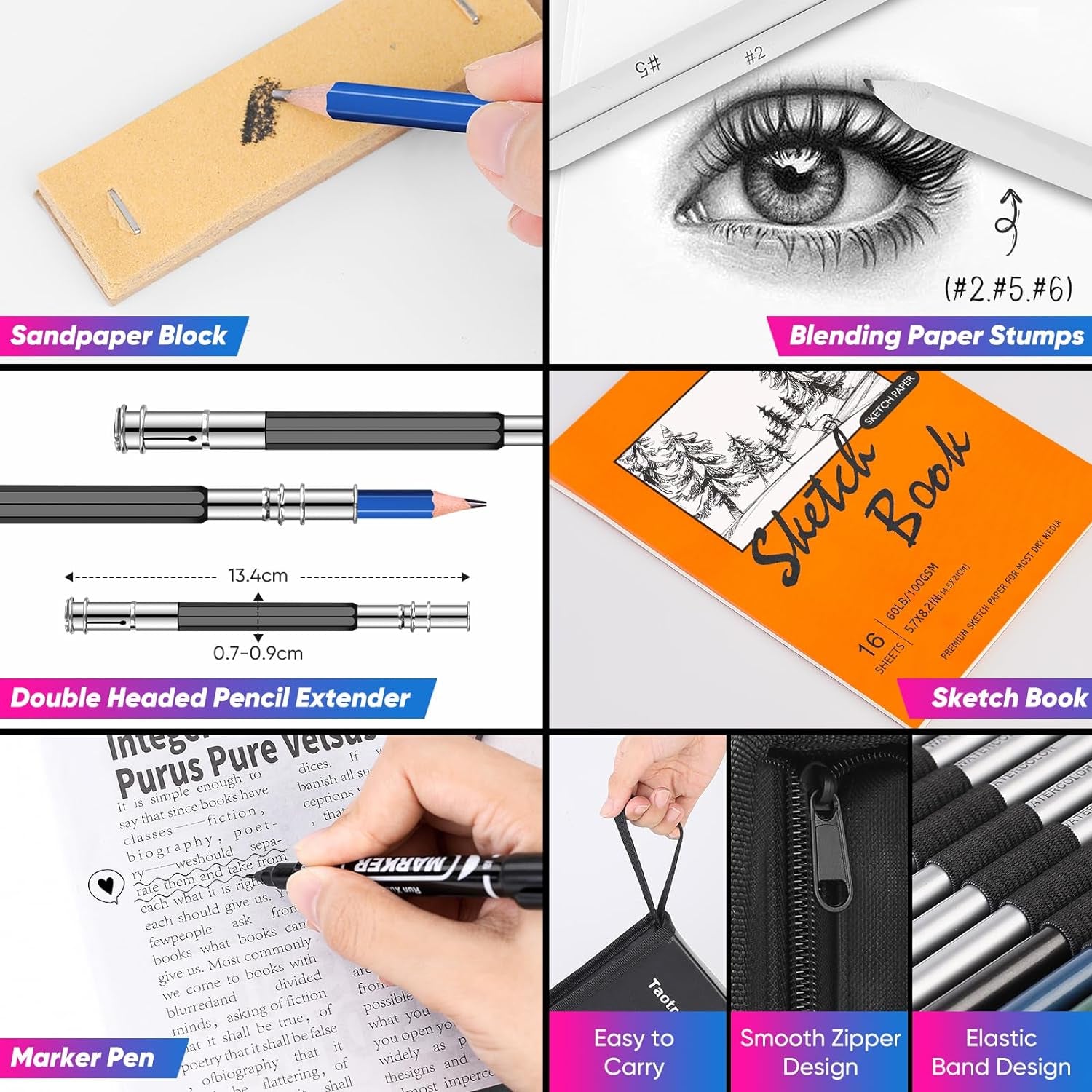 Art Supplies for Adults Kids, 81-Pack Pro Art Kit Drawing Pencils Set, Drawing Supplies Sketch Book, Sketching Pencils Kits, Graphite Pencils, Charcoal Pencils, Watercolor Metallic Sketch Art Pencils