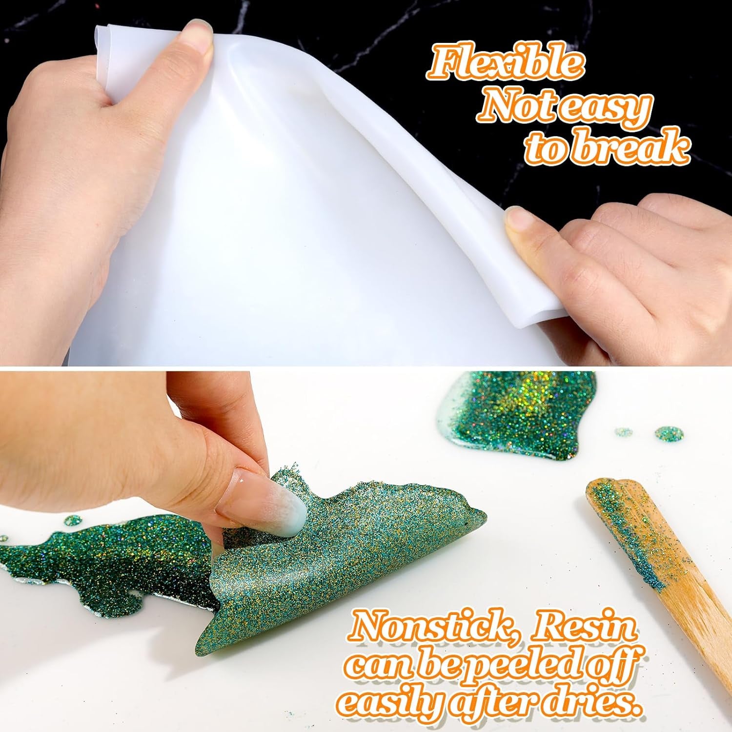 Large Silicone Mat, 23.4"×15.6" Clear Silicone Mat for Crafts, Play Dough Mat, Silicone Sheet for Resin Molds, Clay Mat, Silicone Mat for Epoxy Resin, Arts and Crafts, Medium Thickness 0.75 MM