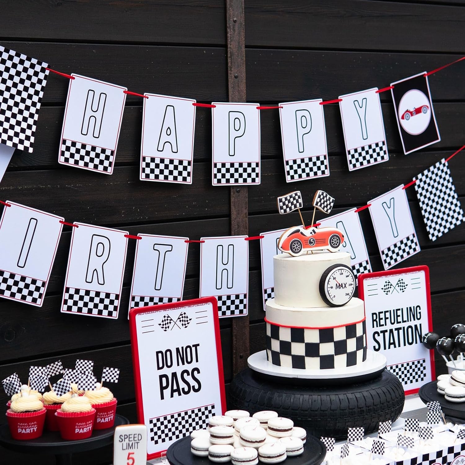 2 Rolls Checkered Flag and Road Track Tapes 109 Yards Black White Buffalo Tapes Decorative Race Car Road Tapes Packing Tapes for Birthday Scrapbook Box DIY Crafts