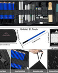 50Pcs Sketching Drawing Pencils Set Art Supplies | Sketch Pencils,Graphite,Charcoal,Sketch Book,Drawing Supplies | in Black Zipper Case | for Adults,Teeage, Kids 9-12