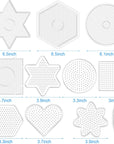 5 Mm Fuse Beads Pegboards Plastic Fuse Bead Boards Large Clear Pegboards Kits Template Beading Supplies for Craft Beads Fuse Bead Pegboards Projects, 10 Different Shapes (45 Pcs)