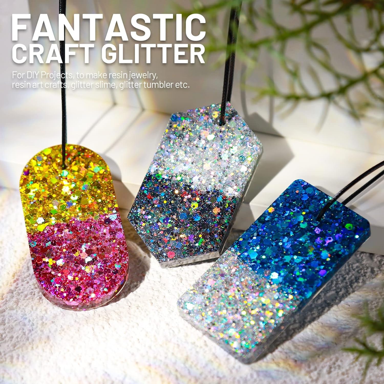 Holographic Chunky Glitter, 15 Colors Glitter, Craft Glitter for Resin, Nail Glitter, Festival Cosmetic Hair Face Body Glitter, Glitter Flakes Sequins for Epoxy Resin Tumbler DIY Arts Crafts