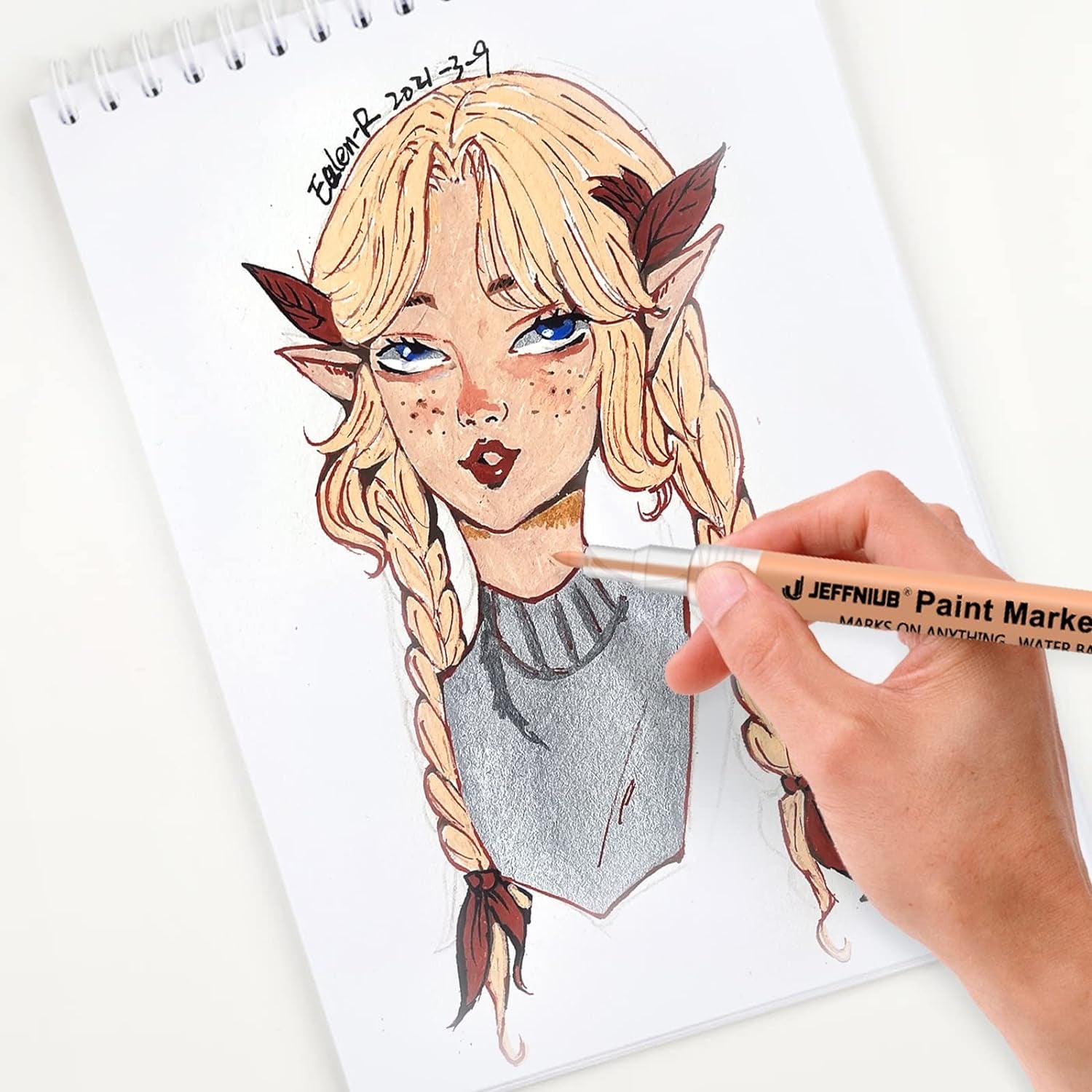 Skin Tone Acrylic Paint Pens, Paint Markers for Wood,Glass,Fabric,Rocks Painting Paint Pens (0.7Skin Tone)