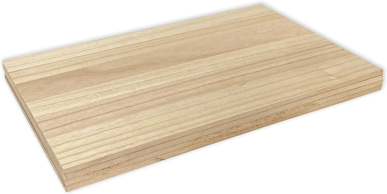 4 Pack Veneered MDF Double Sided Paulownia Wood,Mdf Core,6.4Mm 1/4Th Inch, 10"X16" Unfinished Wooden Canvas Boards Signs for Engraving Painting Crafts