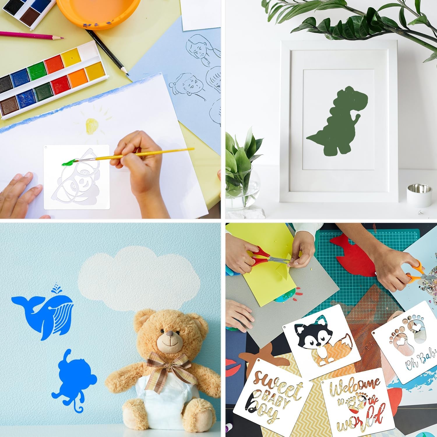 22Pcs Baby Stencils, Baby Shower Stencils Baby Stencils for Painting Stencils for Fabric Painting Baby Shower for Baby Onesies Bib Bodysuit Bag Shirt Shoes