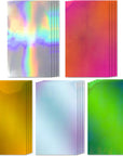 Holographic Vinyl Permanent Compatible with Cricut Joy [20 Pack, 5.5 X 12 Inch] Metallic Opal Vinyl Sheets [Opal, Rainbow/Silver, Pink, Blue/Green, Gold/Red] Strong Foil Adhesive Backed Holo Vinyl