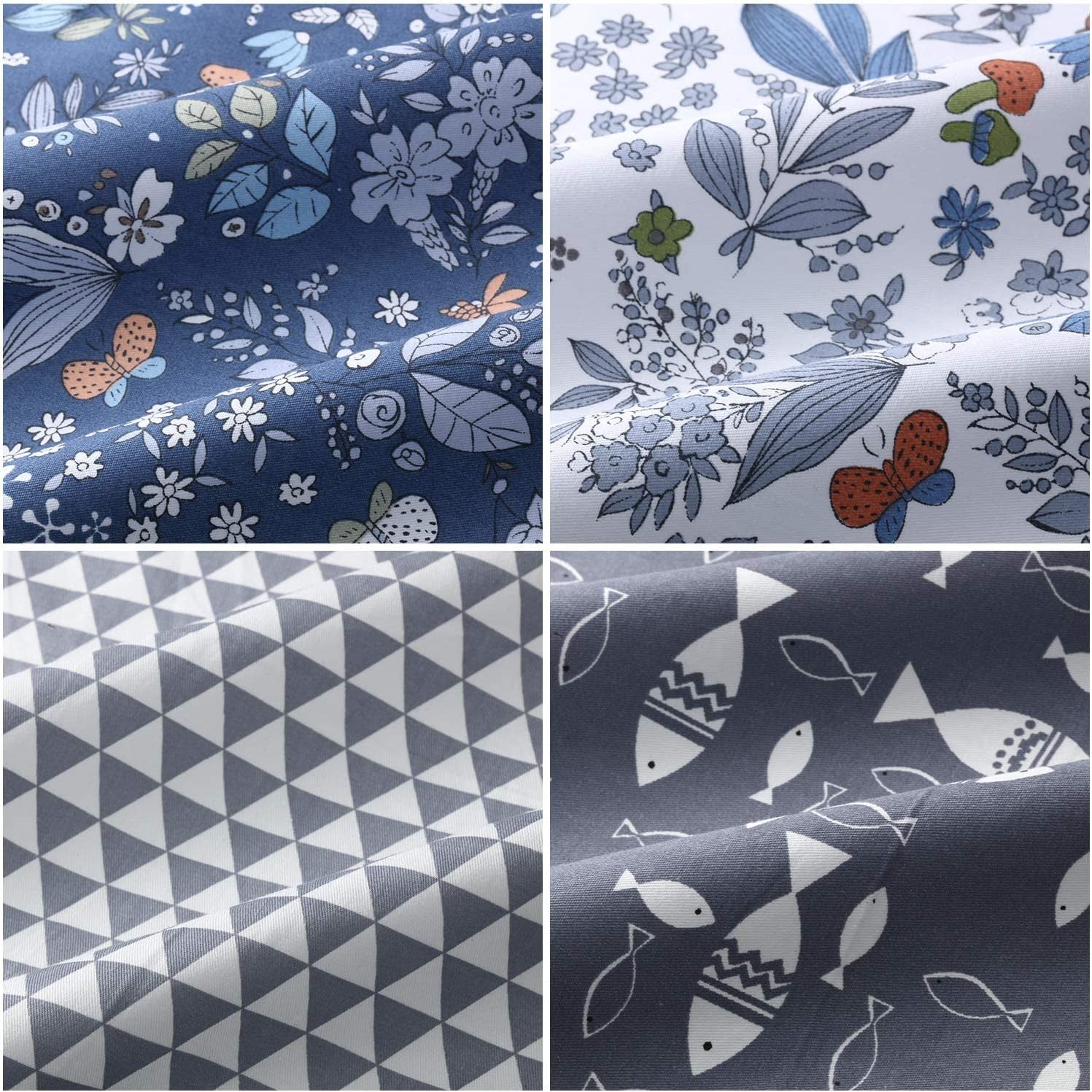 30 Pieces 10 X 10 Inches Fabric Printed Bundle Squares Floral Fabric Patchwork Sewing Quilting Bundles Assorted Pattern Fabric for DIY Scrapbook Craft Making