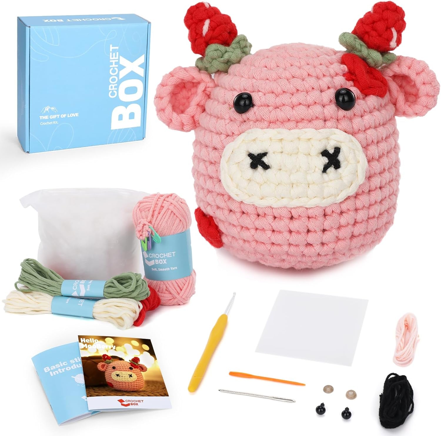 Crochet Kit for Beginners - Bee Crochet Kit, Learn to Crochet, All You Need In, Videos, Instructions, Soft Yarn, Birthday Gift for Adults