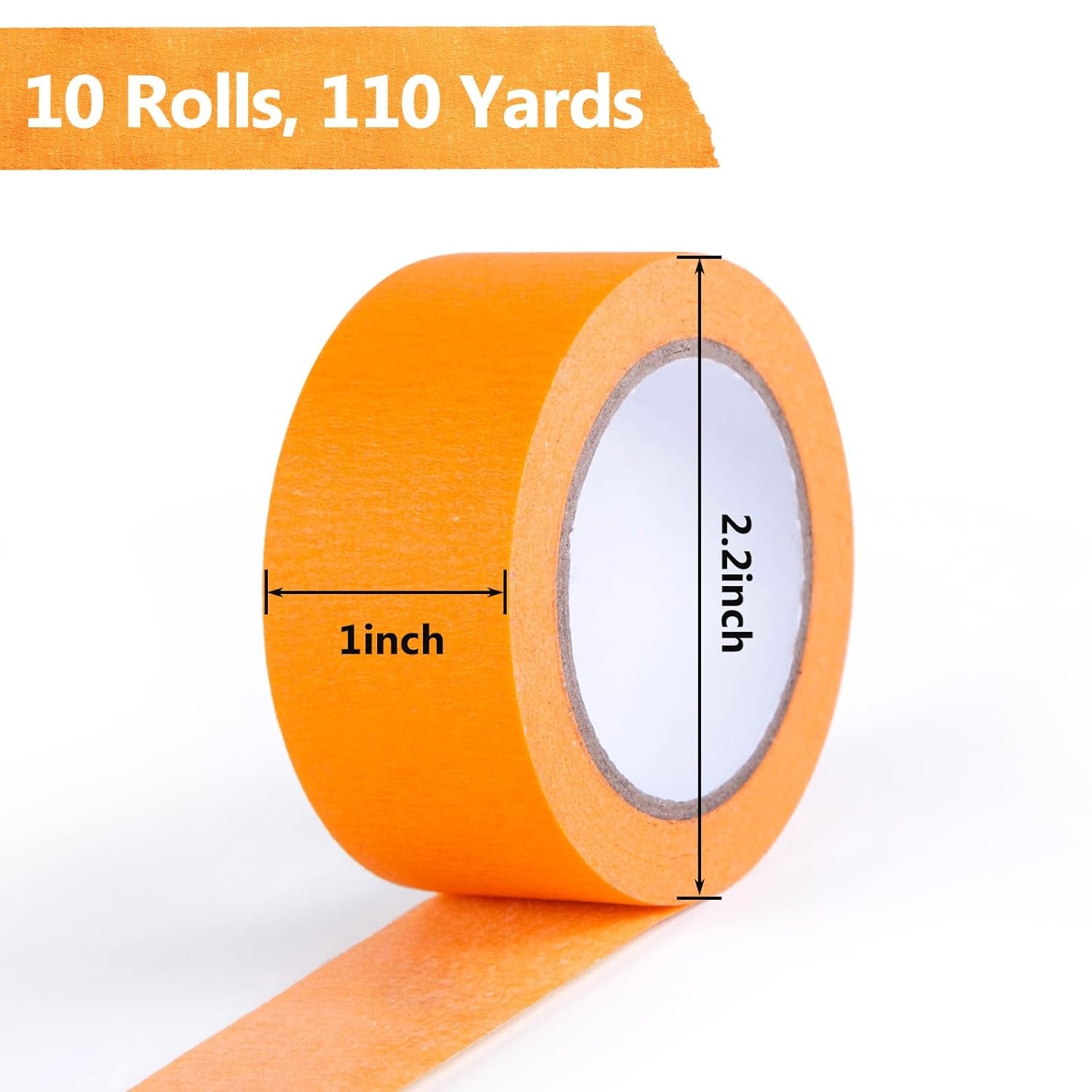 10 Rolls Colored Washi Tapes 20Mm Wide,330 Feet Total of Colorful Washi Tape Pack, Rainbow Color Masking Tapes for Kids Journals, Party Decorations, DIY Craft